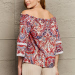 Off Shoulder Bohemian Style Blouse