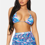 Pre Order Blueberry Blue Purple Covered Up Ruched Mesh Pool Swimwear High Waist Skirt