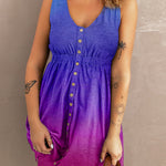 Printed Button Down Sleeveless Dress