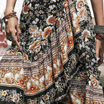 Printed High-Low Ruffle Hem Skirt