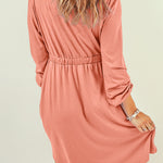 Button Down Long Sleeve Dress with Pockets