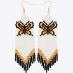 Butterfly Beaded Dangle Earrings