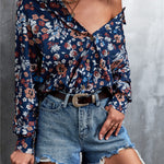 Printed Button Down Long Sleeve Shirt
