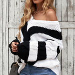 Chevron Cable-Knit V-Neck Tunic Sweater