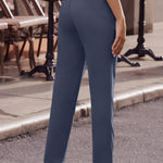 Ankle-Length Straight Leg Pants with Pockets