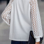 Lantern Sleeve V-Neck Button-Down Cardigan