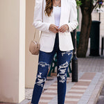 Puff Sleeve Shawl Collar Blazer