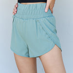 Ninexis Stay Active High Waistband Active Shorts in Pastel Blue