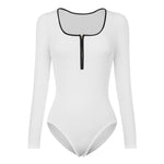 Contrast Trim Ribbed Long Sleeve Bodysuit