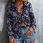 Printed Button Down Long Sleeve Shirt