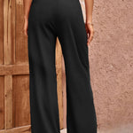 Pleated Detail Straight Leg Pants