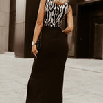 Two-Tone Sequin Sleeveless Plunge Maxi Dress