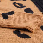 Leopard  Block Turtleneck Sweater