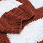 Chevron Cable-Knit V-Neck Tunic Sweater