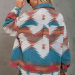 Printed Collared Neck Jacket