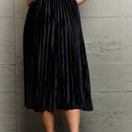 Ninexis Accordion Pleated Flowy Midi Skirt