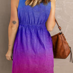 Printed Button Down Sleeveless Dress