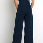 Tie Front Paperbag Wide Leg Pants