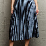 Ninexis Accordion Pleated Flowy Midi Skirt