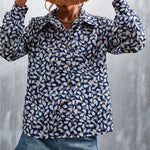 Printed Button Down Long Sleeve Shirt