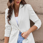 One-Button Flap Pocket Blazer