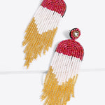 Beaded Fringe Dangle Earrings