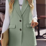 Longline Blazer Vest with Pockets