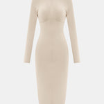 Zip Up Cutout Drawstring Detail Dress