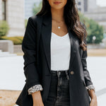 Pre-Order Leopard Lining One-Button Blazer