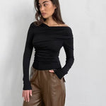 Ruched Long Sleeve T-Shirt