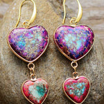 Heart Shape Imperial Jasper Dangle Earrings