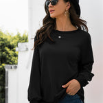 Round Neck Raglan Sleeve Sweatshirt