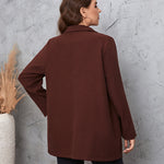 Plus Size Lapel Collar Long Sleeve Blazer