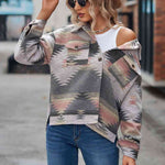Printed Collared Neck Jacket