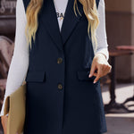 Longline Blazer Vest with Pockets