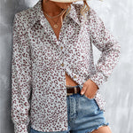 Printed Button Down Long Sleeve Shirt