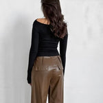 Ruched Long Sleeve T-Shirt