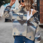 Printed Collared Neck Jacket