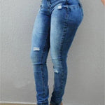 Distressed Long Jeans