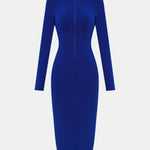 Zip Up Cutout Drawstring Detail Dress