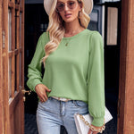 Round Neck Long Sleeve Top