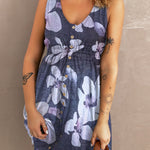 Printed Button Down Sleeveless Dress
