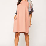 Solid Side Pocket Shift Dress