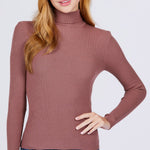 Turtle Neck Viscose Rib Sweater