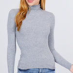 Turtle Neck Viscose Rib Sweater