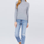 Turtle Neck Viscose Rib Sweater