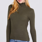 Turtle Neck Viscose Rib Sweater