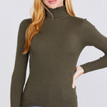 Turtle Neck Viscose Rib Sweater