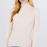 Turtle Neck Viscose Rib Sweater