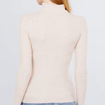 Turtle Neck Viscose Rib Sweater